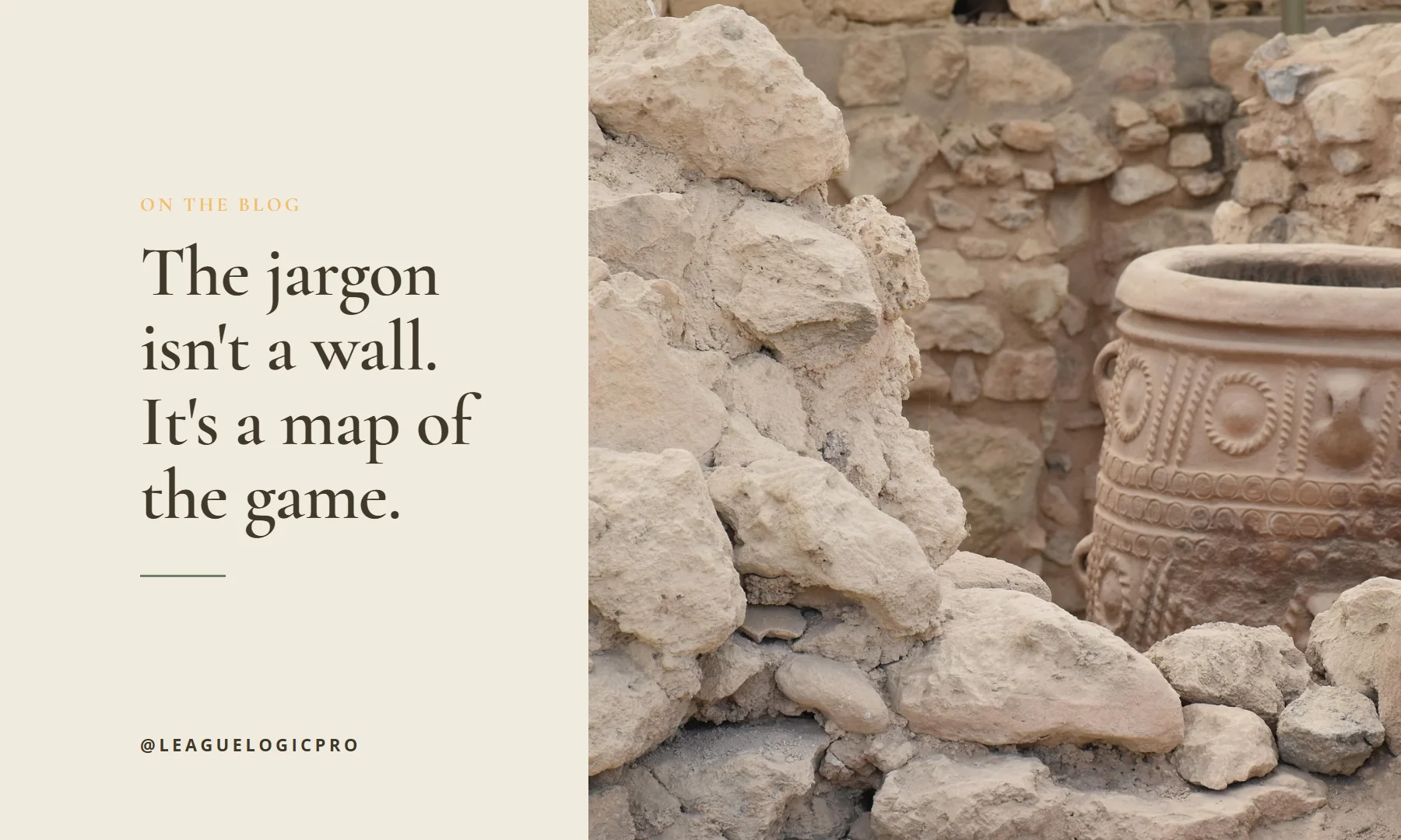 Blog title card reading the jargon isn't a wall. It's a map of the game.